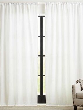 NWT Pottery Barn Ivory 100% Linen Light Filtering Curtain Panels - Pair 50”x108”